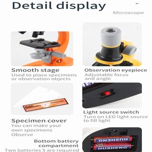 กล้องจุลทรรศน์ชีวภาพแบบ LED ของเล่นวิทยาศาสตร์เพื่อการศึกษาสำหรับเด็ก - Product Image 4