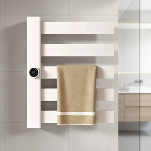 Toallero Eléctrico Blanco Inteligente de Acero Inoxidable Cromado, Calentador de Toallas de Secado Rápido, Moderno para Baño - Product Image 4