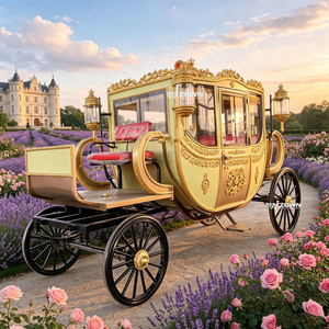 Magnifique calèche royale dorée, d'une apparence de luxe, idéale pour les cérémonies et les attractions scéniques. - Product Image 1