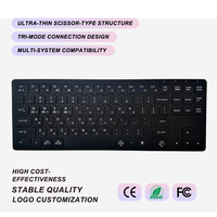 Keyboard Kantor Ultra Tipis 89 Tombol Tiga Mode Nirkabel 5.2 2.4G Kabel Aluminium Alloy USB Type C Isi Ulang Grosir OEM ODM