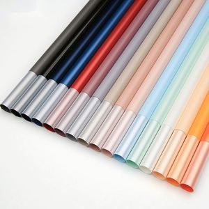 Feuille de papier d'emballage pour fleurs, 58x58cm, imperméable, couleur unie, revêtement nacré - Product Image 4