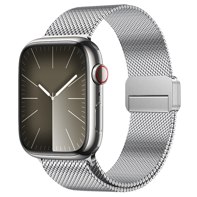 Luxury Milanese Stainless Steel Watch Strap for Apple Watch S10 9 8 Magnetic Buckle Smart Watch Band for Iwatch 38mm 42mm 49mm