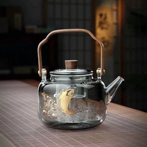 Cao thủy tinh Borosilicate Ấm trà điện công suất lớn Ấm đun nước cho trà & cà phê nhiệt độ cao kháng trà Sôi Bộ - Product Image 1