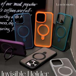 Pour IPhone15 Pro Max 14 Plus 12 13 11 Pro support magnétique givré pour la peau coque de téléphone pour Samsung S24 Ultra protection de l'objectif - Product Image 6