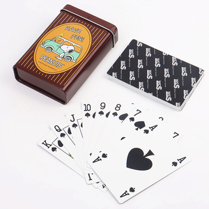 Boîte en étain personnalisée de haute qualité, cartes de poker en plastique PVC noir, imperméables, portables, avec emballage personnalisé - Product Image 1