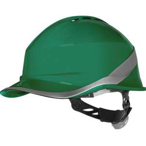 DELTA PLUS - DIAM6WTRVEFL Casco DE SEGURIDAD verde ventilado con forma de gorra de béisbol con ajuste de rotor-CASCOS EAN 3295249256227 - Product Image 1