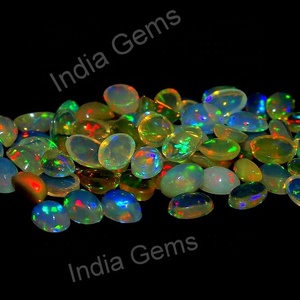 Opale éthiopienne Welo Pierres précieuses en vrac Cabochon poli multi-feu naturel forme ovale polie multi-feu pour bague de bijoux - Product Image 1