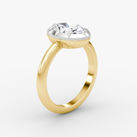 Bague de fiançailles en or massif 18 carats avec diamant de laboratoire CVD/HPHT VVS certifié IGI, taille ovale 3 carats, sertissage clos, profil bas, solitaire