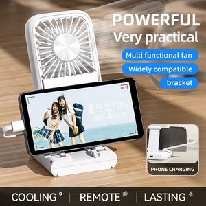 <b>Mini</b> <b>USB</b> Rechargeable Portable Handheld Cooling Fan Silent Foldable LED Digital Display Household & Hotel Use Battery Powered - Product Image 5