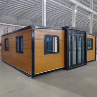 Maison conteneur de luxe à double aile extensible 20ft 40ft, aménagement ouvert, lumière naturelle, isolée, durable pour cabane de vacances en station balnéaire