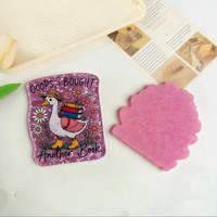 Badge personnalisable en acrylique en poudre Kovict, série animale et santé anglaise, avec languette de traction, accessoire pour étiquette nominative DIY
