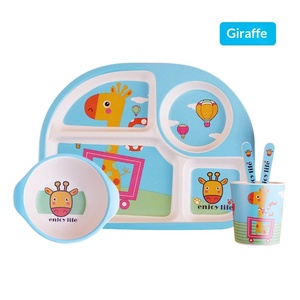 ชุดอุปกรณ์ทานอาหาร<span class=keywords><strong>เด็ก</strong></span>สร้างสรรค์ 5 ชิ้น จานแบ่งช่องสำหรับเด็กอนุบาล ชามข้าวลายการ์ตูน กระต่ายน่ารักสดใส - Product Image 6