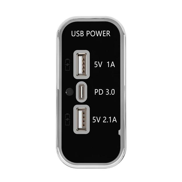 3-port 35.5W PD fast charging USB+Type-C charger socket 12/24V power adapter socket supports PD3.0 QC3.0 FCP AFC