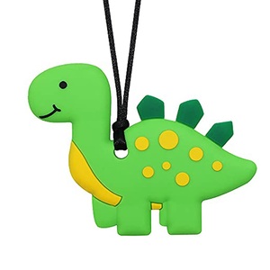 Multicolore dinosauro per uso alimentare Silicone sensoriale massaggiagengive bambino autismo alleviare lo Stress collana da masticare sensoriale per i bambini - Product Image 2