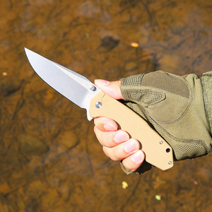 XR34R グリーン G10 ハンドル アウトドア サバイバル 折りたたみナイフ キャンプ ポケットナイフ D2鋼ブレード 小型携帯 EDC 自己防衛ナイフ - Product Image 3