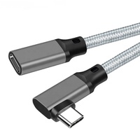 Câble d'extension USB 3.2 de type C-c à angle droit de 1 m, 100 W, 20 Gbps, 4K 60 Hz