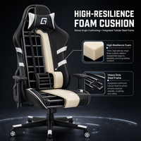 Chaise de jeu ergonomique à dossier haut, OEM ODM personnalisée, accoudoir 1D, inclinaison papillon, pivotante, chaise de bureau pour ordinateur