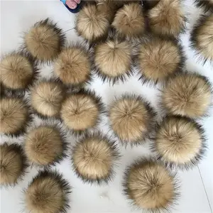 Faux Fox Waschbär Pelz Pom Pom Bälle 16cm DIY Craft PomPon für Hüte Schlüssel anhänger Schals Mitten Taschen Zubehör Hairball