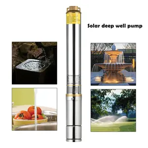 110V 1100W High Pressure 4inch Solar Submersible Borehole Deep Well Water Pump System For Agriculture Irrigation