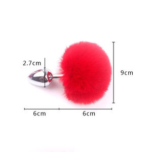 Анальная пробка-хвостик кролика из металла для косплея, короткий меховой хвост, анальный стимулятор - Product Image 6