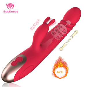 SacKnove <span class=keywords><strong>Adult</strong></span> Female Lesben Teleskop heizung Sexy Spielzeug Silikon Massage G-Punkt Dildo Zunge G-Punkt Kaninchen <span class=keywords><strong>Vibrator</strong></span> Für Frauen - Product Image 1