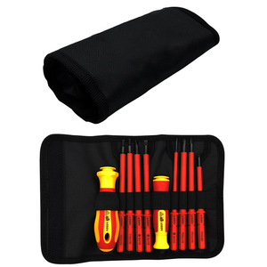 Juego de Destornilladores de Precisión de Acero al Cromo Vanadio, Personalizado ODM, Estuche Blando, Reparación de Dispositivos Electrónicos, 10 Piezas, Rojo y Amarillo - Product Image 3