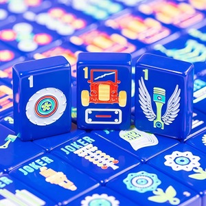 En Stock: Juego de Mahjong Americano de Lujo Motor City con Temática de Coche, Fichas Azul Medianoche de <span class=keywords><strong>1</strong></span>.5 pulgadas, Diseño de Neumático de Pistó<span class=keywords><strong>n</strong></span>, Regalo Moderno de Boutique - Product Image 2
