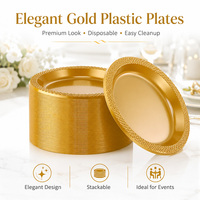 Assiettes en plastique PS de qualité alimentaire, élégantes, pour desserts, salades, dîners, vaisselle pour fêtes et mariages