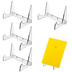 아크릴 책 스탠드 클리어 북 홀더 스탠드 책을 표시를위한 조리대 문학 홀더와 스탠드 그림 앨범 CD 작품
