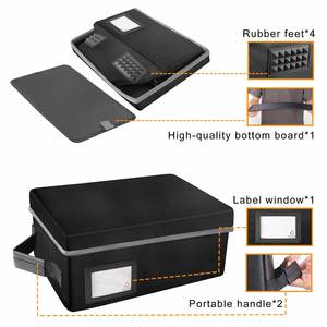 Boîte de rangement portable ignifuge pour photos et loisirs créatifs, forme rectangulaire avec poignée, étui pliable pour scrapbooking avec couvercle - Product Image 2