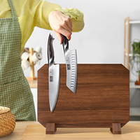 Porte-couteaux magnétique en bois d'acacia et résine époxy, design personnalisé, nouveau modèle, support de rangement magnétique pour couteaux de cuisine, porte-couteaux en bois