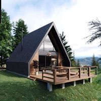 Zent Maisons préfabriquées en bois en forme de triangle à cadre en A modernes personnalisées Villas Maison triangulaire en bois en acier pour vivre