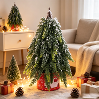 Sapin de Noël miniature givré en gros, branches de cèdre vertes, sapin artificiel de Noël, décoration de table intérieure pour la maison