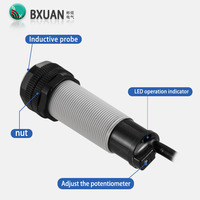 Unité de détection capacitive compacte à trois fils NPN NC, portée 8 mm, pour la détection d'objets non métalliques et de niveaux de liquide