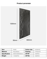 Design moderne PU faux champignon panneau mural en pierre artificielle 50mm fausse pierre placage de peau revêtement extérieur grande dalle