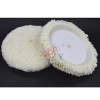 Haute qualité 8 pouces laine naturelle tampon de polissage tampon de voiture tampons de polissage logo personnalisé