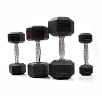 Haltères réglables revêtues de caoutchouc 30kg 100kg Ensemble d'haltères hexagonales noires libres pour l'entraînement