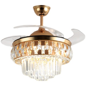 <span class=keywords><strong>Ventilador</strong></span> de techo de cristal de lujo nórdico de 42 pulgadas y 220V, lámpara de araña, fuente de luz LED 2025, Control remoto para decoración del hogar, sala de estar - Product Image 1