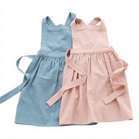 Tablier de repas sans manches en coton et lin pour bébé, style coréen, pour la maternelle, bavoir pour jeunes enfants, peinture, à porter à l'envers, type manteau