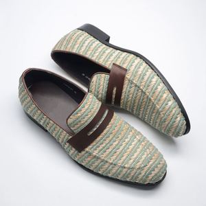 2025 New Model Men's Trendy High Quality Business Casual <b>Square</b> Loafers Lace-Up Closure Anti-Slip Lightweight Breathable Luxury - Product Image 3