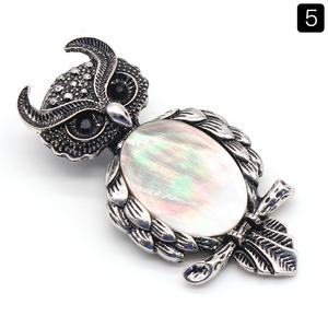 Kalung Liontin Batu Permata Kristal Putih Penyembuh DIY, Kalung Burung Hantu dari Paduan Perak untuk Ornamen Kristal - Product Image 6