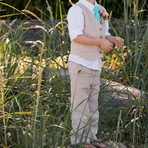 Hochwertiger Babyanzug für Jungen, Formelle Kinderkleidung mit Holzknöpfen, Jungen-Outfit-Set (Weste + Hose) - Product Image 2