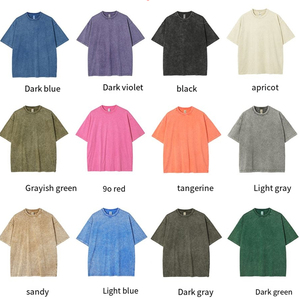 OEM Vente en gros 250g Washed Tee Heavy Weight Tshirt Dtg Noir T-<span class=keywords><strong>shirt</strong></span> surdimensionné Hommes Acid Wash <span class=keywords><strong>Vintage</strong></span> Logo personnalisé T-<span class=keywords><strong>shirt</strong></span> - Product Image 3