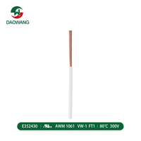 Kabel Tegangan Tinggi Konduktor Tunggal UL1061 30 AWG-14 AWG Isolasi PVC Kaku Khusus untuk Penggunaan Konstruksi Industri