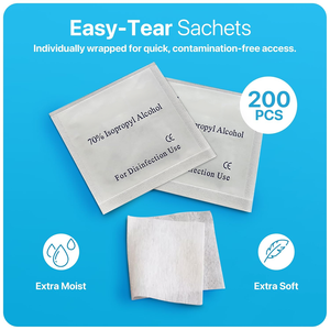 100 lingettes désinfectantes jetables à 75 % d'alcool éthylique pour la désinfection à domicile et en extérieur - Product Image 5