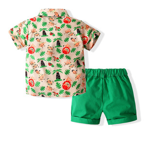 Enfants vêtements d'été imprimé Costume vêtements pour enfants 1 à 6 ans garçons <span class=keywords><strong>mode</strong></span> costumes pantalons courts vêtements de vacances - Product Image 2