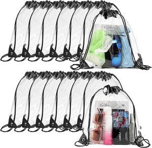 <b>Drawstring</b> <b>Backpacks</b> Transparent Plastic PVC Custom Fashion Unisex String Top Grade Polyester Sports Nonwoven <b>Drawstring</b> Bag - Product Image 1