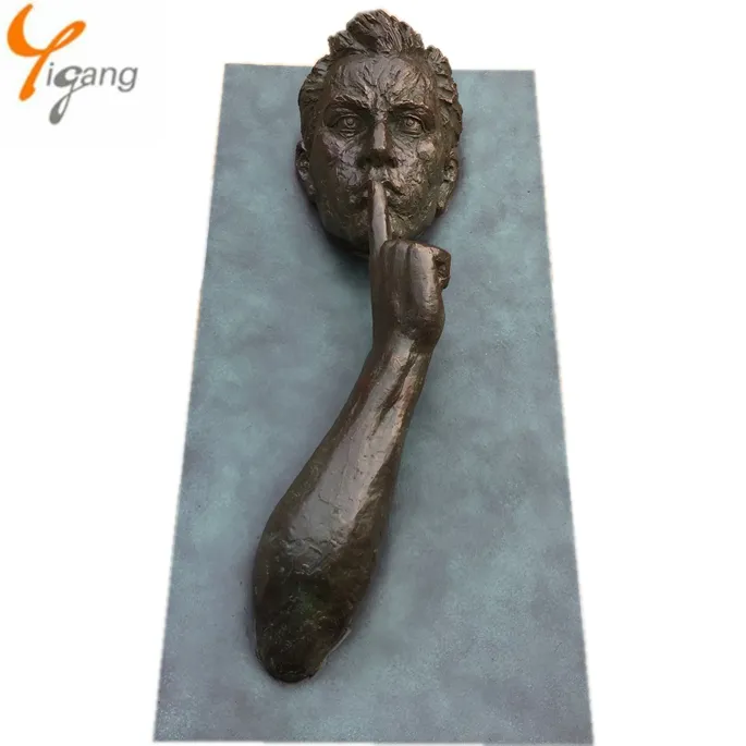 Sculpture murale en bronze, art moderne, sculpture hommes, 3D