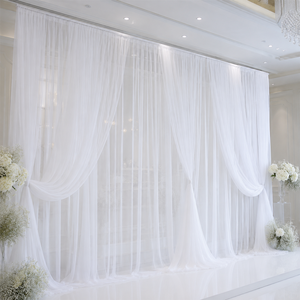 Polyester Sheer Chiffon <b>Backdrop</b> Curtain for Hotel Banquet Wedding Stage Project Supplier Custom Size - Product Image 1
