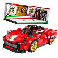 Puzzle de supercar rouge DIY de haute qualité, modèle de construction en blocs, jouet en matériaux écologiques, cadeau d'anniversaire pour enfants, jouet éducatif